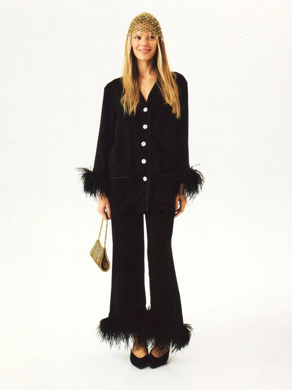 SLEEPER Party Pajamas Set w/ Detachable Feathers